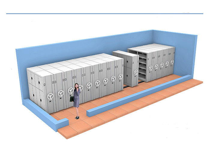 نظام الرف مع مسارات الأرضية