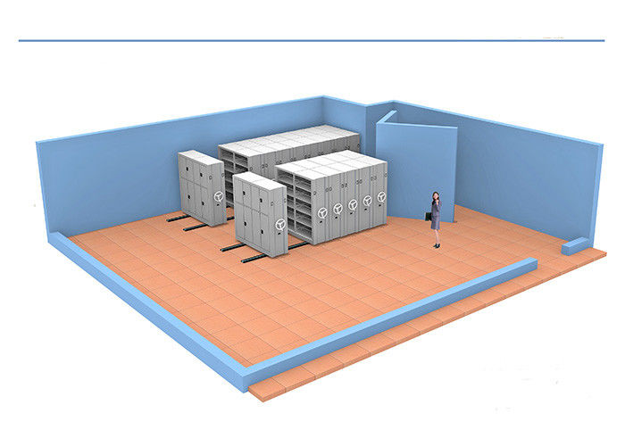 نظام الرف مع مسارات الأرضية