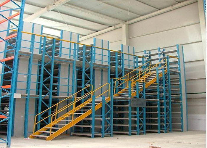 الوعاء المرفق المدعوم بالميزانين ، مستودع فولاذي أرضيات الميزانين للتخزين
