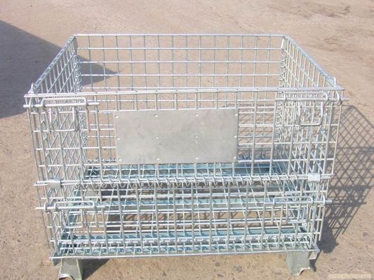 قفص التخزين المعدني المسالكية الثقيلة / حاوية شبكة الأسلاك المطوية للمبنى