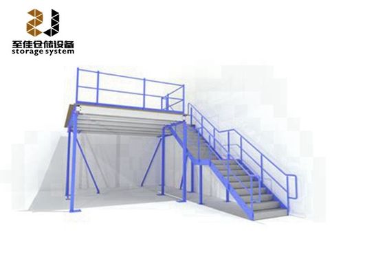 500kg-1500kg/sqm أنظمة الميزانين المعدنية ، تخزين نظام مستودع الأرضية الميزانين